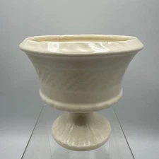 Vintage Haeger Pedestal Flower Pot Planter Matte White Round 4.75" Mid Century