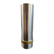 Mid Century Metall Vase - Edelstahl / Messing - 19,5 cm - Brutalist