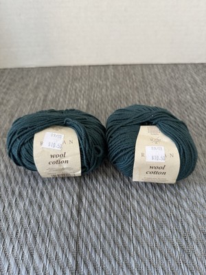 Rowan WOOL COTTON Yarn ~ Color#955-Green ~ 50g/123 yds ~ Lot of 2