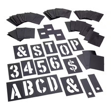 4 In. 138-Piece Plastic Stencil Set