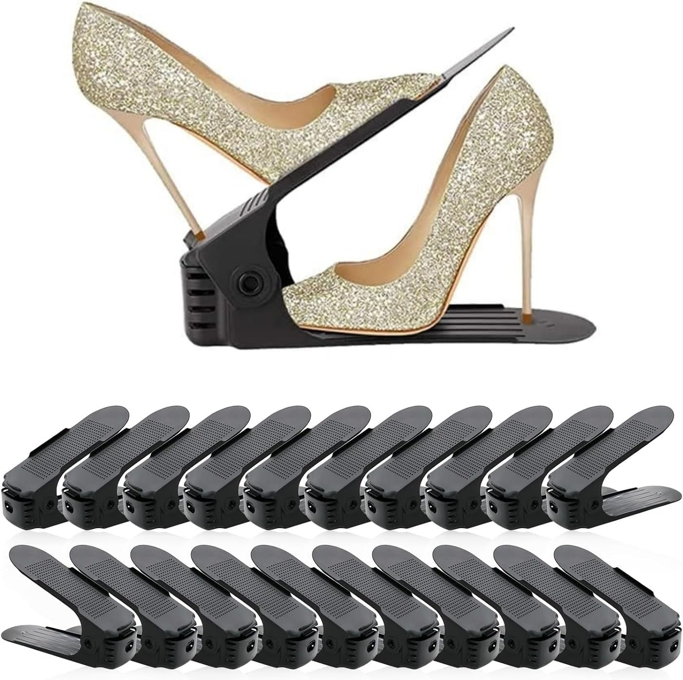 Portascarpe,Set Di 20 Organizer Scarpe,Salvaspazio Regolabili Da Scarpiera,Porta