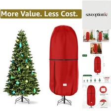 Upright Christmas Tree Storage Cover,Tear Resistant Adjustable 6 FT Xmas Tree...
