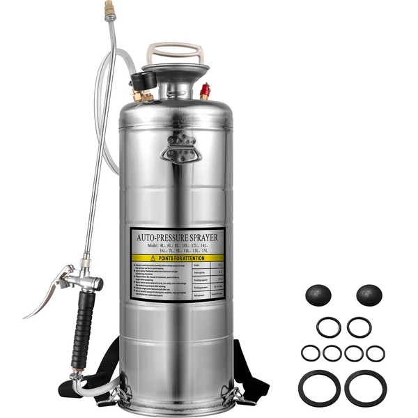 Pulverizador de Mochila Manual de Acero Inoxidable Capacidad de 12 L