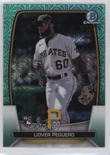 2023 Bowman Mega Box Chrome Aqua Mojo Refractor 71/225 Liover Peguero #85 0ur2