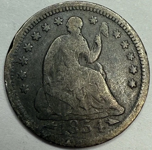 1854 Arrows Seated Liberty Half Dime Exact Coin Imaged #SL295