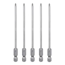 5pcs Magnetic Phillips Screwdriver Bit PH0 1/4" Hex Shank 110mm Long 3mm Rod