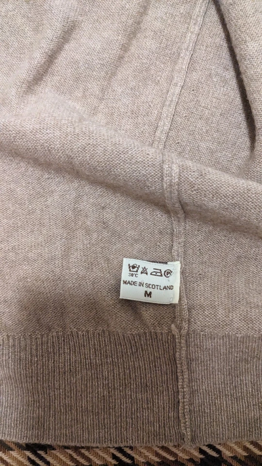 MUY RARO Turnbull And Asser Cashmere Bronceado Sudadera con Capucha Para Hombre Mediana 2010 Suéter Foto 4 de 4