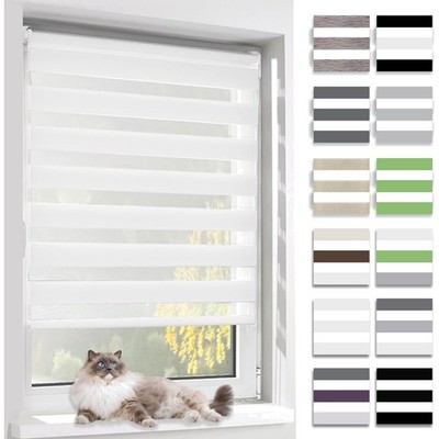 Doppelrollo Klemmfix Lichtdurchlässig Blickdicht Fensterrollo Sonnenschutz