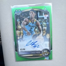 Topps 2025-26 Bowman Chrome Chase Ross Marquette Green AUTO 1st Bowman 63/99