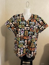 Scrub Star Autumn/Fall Scrub Top Road Trip Outdoor Scenery Size 2X / 2XG