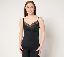 Breezies Women's Bra Sz M Soft Support Lace Camisole Black Cami - NEW A678633