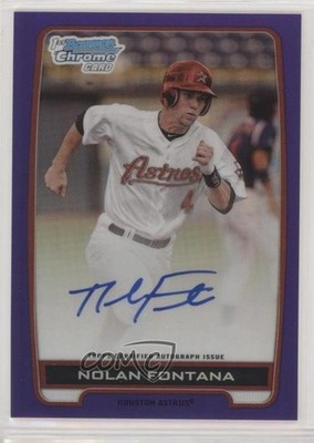 2012 Bowman Draft Chrome Picks Purple Refractor 8/10 Nolan Fontana Auto 6i1