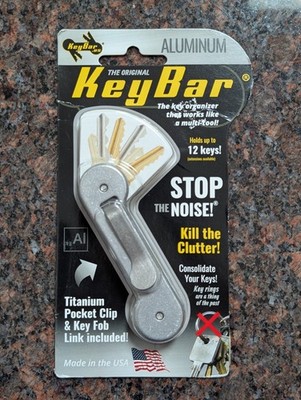 NEW The Original KeyBar - Carbon Fiber Aluminum w/ Titanium Pocket Clip