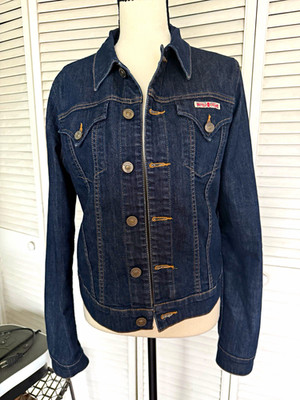 Hudson Denim Jacket Dark wash denim jacket with button-up front and classic fit
