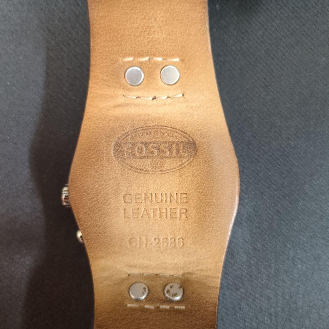 Fossil Leather Strap Blackout Dial Chronograph Men's Watch CH2586