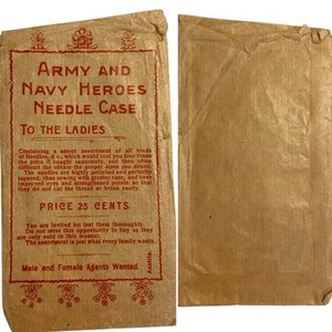 Vintage Advertising Army and Navy Heroes Sharps Needle Book Case Only Austria