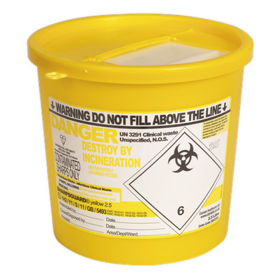 Sealey Sharps Bin Box 2,5L Sicher Aufbewahrung Abfall Entsorgungsbehälter SSP250