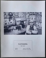 Bert Grimm Traditional Tattoo Shop B W Promo Photo 8.5 X 11 Glossy Portland, OR
