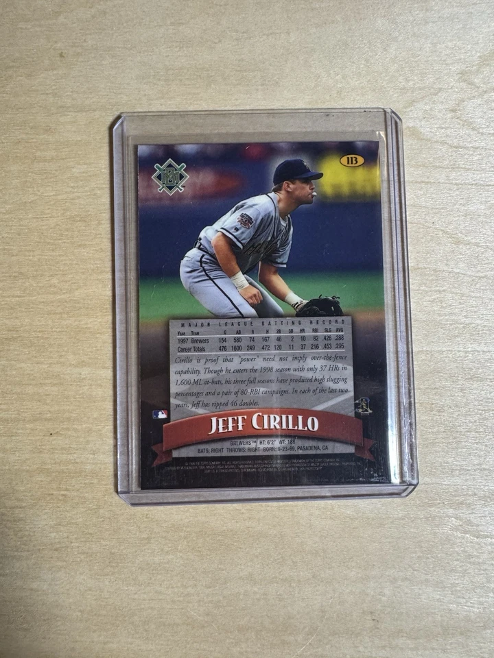Topps Finest Jeff Cirillo #113 1998 refractor sin protector Foto 2 de 2