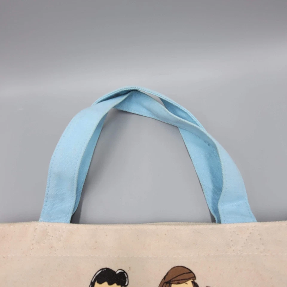 Bolso de Mano Peanuts Snoopy Lona Azul Asas Cremallera Superior Woodstock Charlie Marrón Foto 2 de 4