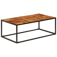 Couchtisch 110 X 60 X 40 Cm Massivholz Akazie Und Stahl
