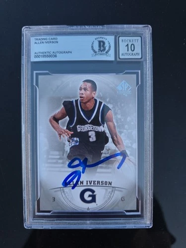 Allen Iverson Auto Beckett 10 Georgetown/Sixers Great 2013-14 UD SP Authentic