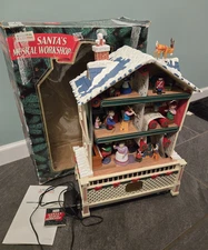READ!! 1995 Mr. Christmas Santa's Musical Workshop Animated Complete With Box