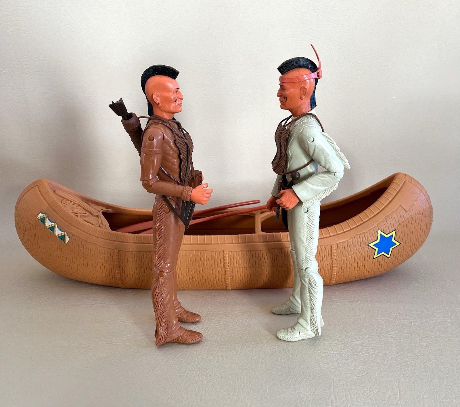 Marx Johnny West Rare UK Canoe Fighting Eagle & Custom Indian