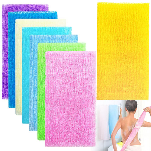 8 Pcs 35 Inch Exfoliating Bath Cloth,Beauty Skin Bath Wash Towel,Nylon Shower...