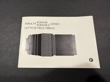 Minolta Rokkor Lenses Camera Instructions Manual....Free Shipping