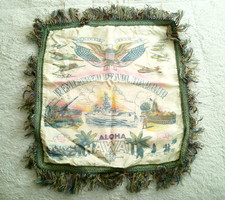 Remember Pearl Harbor Aloha Hawaii Souvenir Slip Cover Throw Pillow Case Vintage