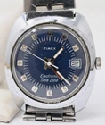 Vintage 1970s Mens Timex Electronic Time Zone Dual Time w/ Date Wristwatch FIX