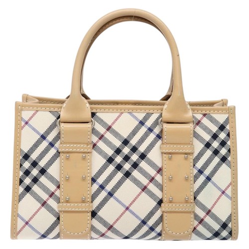 Burberry Nova Check Blue Label Handtasche Canvas beige silber authentisch BA5204 - Bild 2 von 21