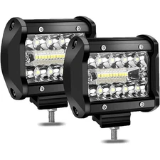 2x 4inch 800W LED Work Light Bar Flood Spot Combo Fog Lamp Offroad Driving Truck