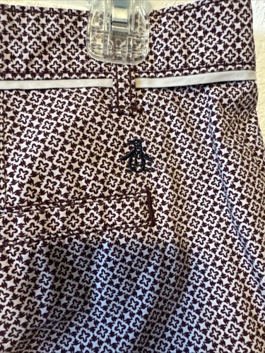 Original Penguin Chino Shorts Pflaume & Weiß Muster Golf Herren 34 nie getragen - Bild 6 von 6