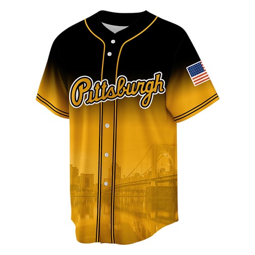 Pittsburgh City Jersey Custom Baseball Jersey Personalized Name, Number Gift - Picture 8 of 8