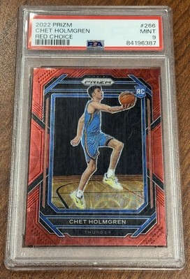 Panini 2022-23 Prizm Chet Holmgren Thunder #266 Choice Red Prizm /88 Rookie