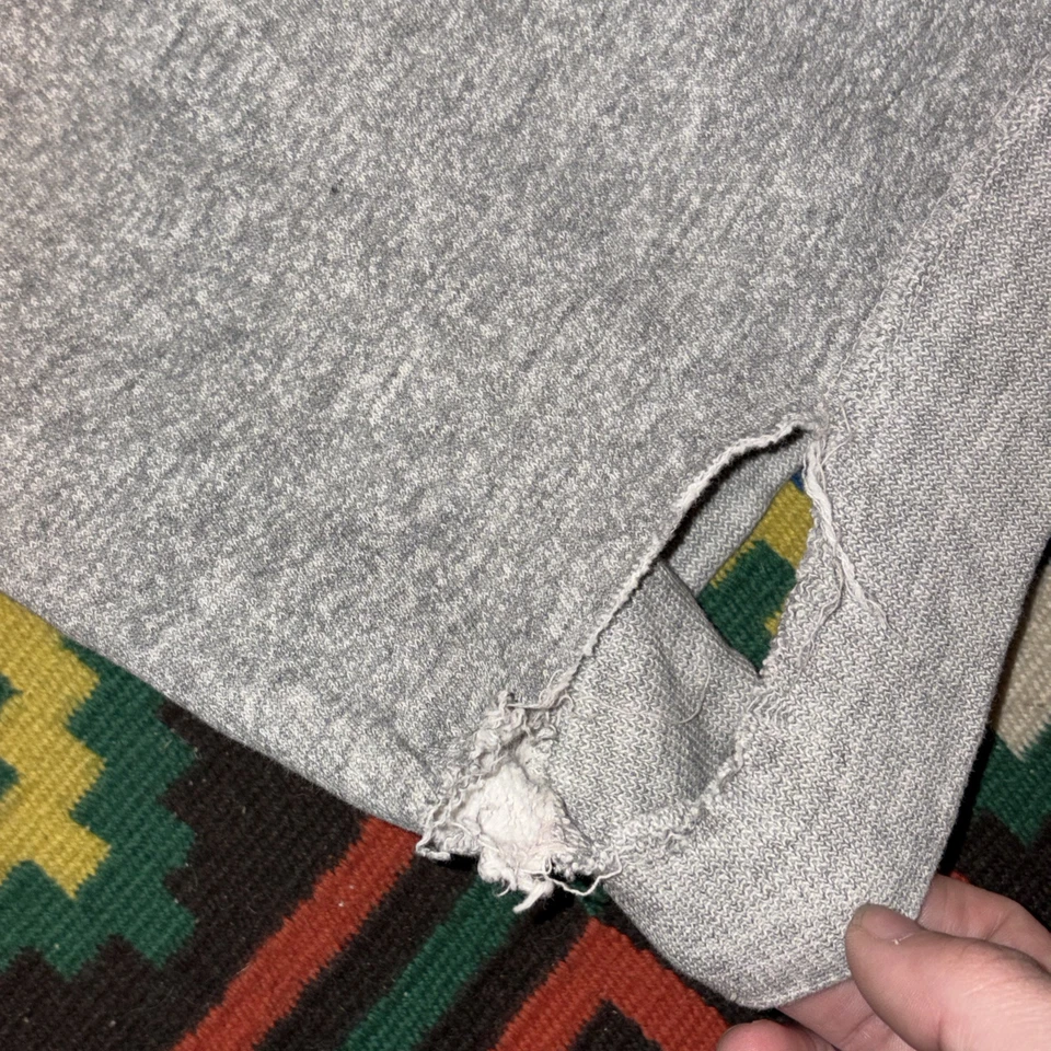 Sudadera Raglán Envejecida Años 60 Cuello Redondo Verdadera Vintage Gris Dos Tonos Foto 4 de 4