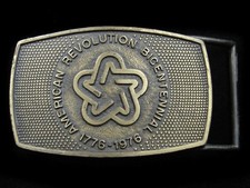 RL15130 VINTAGE 1976 AMERICAN REVOLUTION BICENTENNIAL COMMEMORATIVE BUCKLE