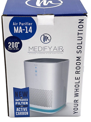 Medify Air Purifier Room Active Carbon HEPA-Type Quite Coverage 200 sq ft 120V