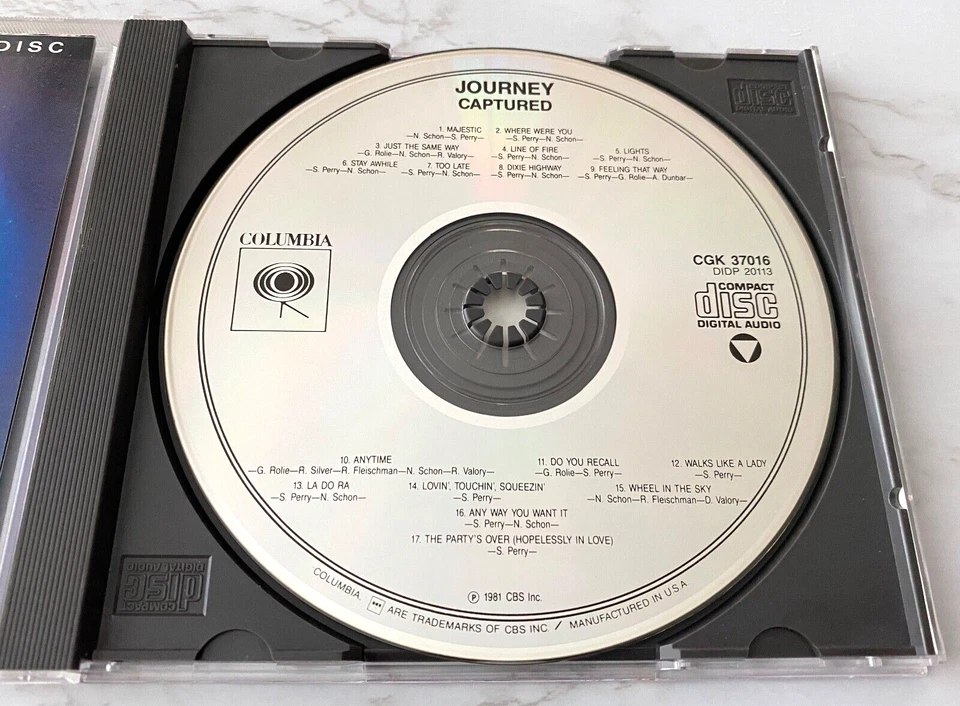 Journey Captured CD DADC PRESS! Columbia CGK 37016 Steve Perry, Lights RARE! - Imagem 2 de 4
