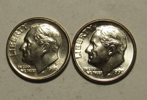 1990 P&D Roosevelt Dimes in BU condition