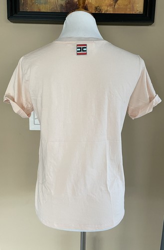 EUC Elisabetta Franchi Pink Rhinestone T Shirt Size S/M Made In Italy - Picture 6 of 9