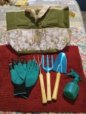 PRICE REDUCED  Garden Tool Kit Nice Large Bag, Gloves , Tool Set +Spray bottle