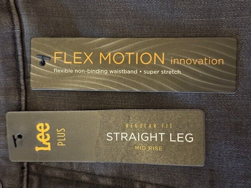 Lee Womens 24W Long Flexible Motion Elastic Waistband Straight Leg Gray Jean NEW - Picture 4 of 6