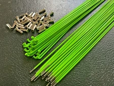 Bicycle Spokes & Nipples - 14G Stainless Steel - FLO GREEN (CHOOSE LENGTH)