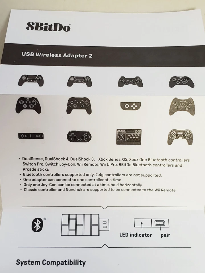 8Bitdo Wireless USB Adapter 2 for Switch, Windows, Mac, Raspberry Pi. FAST SHIPN - Image 4 of 4
