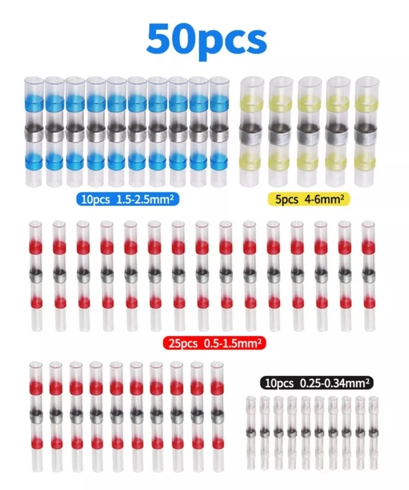 Cosses Electriques Connecteur Étanche Gaine Thermorétractable(boite de 50 cosses - Photo 3/3
