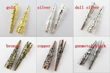 60pcs Gold/Silver/Bronze/Copper Long Cone Bead Caps 41x8mm S51-S56