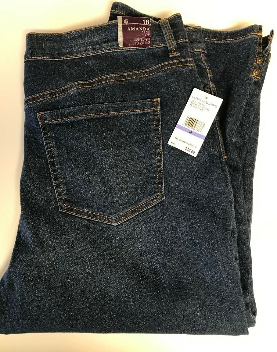 Womenu0026#039;s Amanda Size 18 Denim Capris Ultra Soft Stretch MSRP $48.00 NEW  | eBay